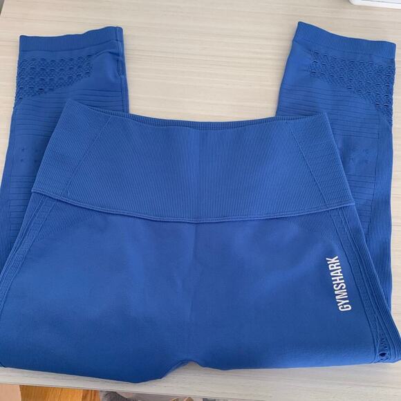 Gymshark Energy Seamless Cropped Leggings Size Medium High Rise Athleisure - Picture 13 of 14